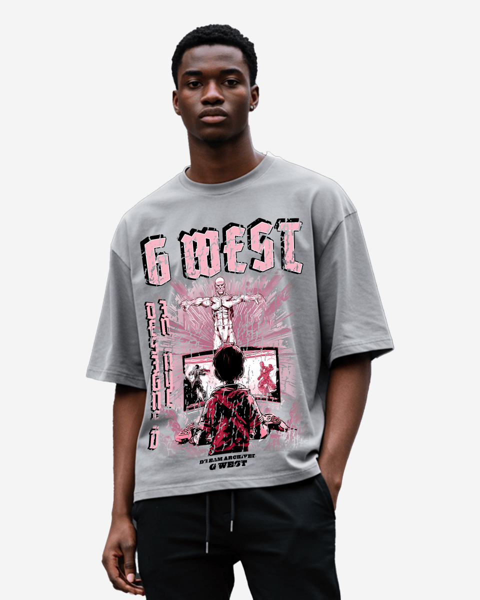 G Baby Collection Blue Black Oversized Graphic T-Shirt Mens
