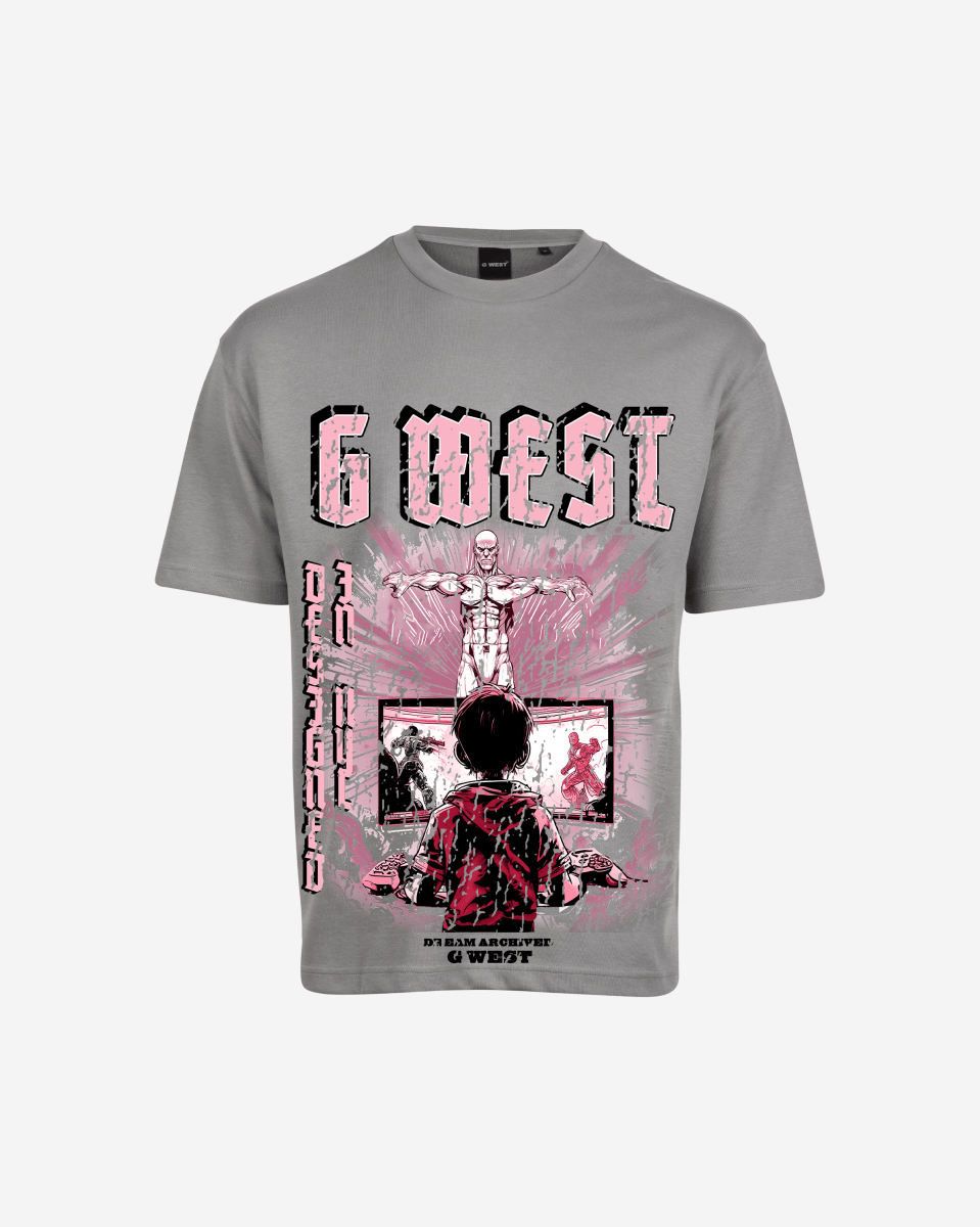 G Baby Collection Blue Black Oversized Graphic T-Shirt Mens