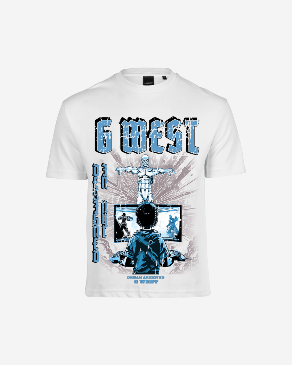 G Baby Collection Blue Black Oversized Graphic T-Shirt Mens