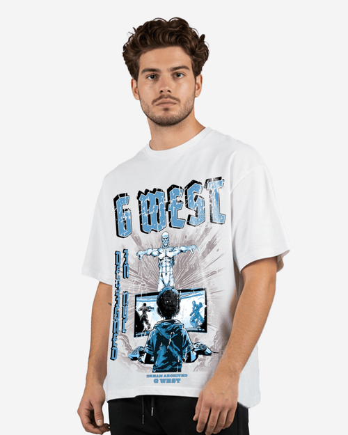 G Baby Collection Blue Black Oversized Graphic T-Shirt Mens