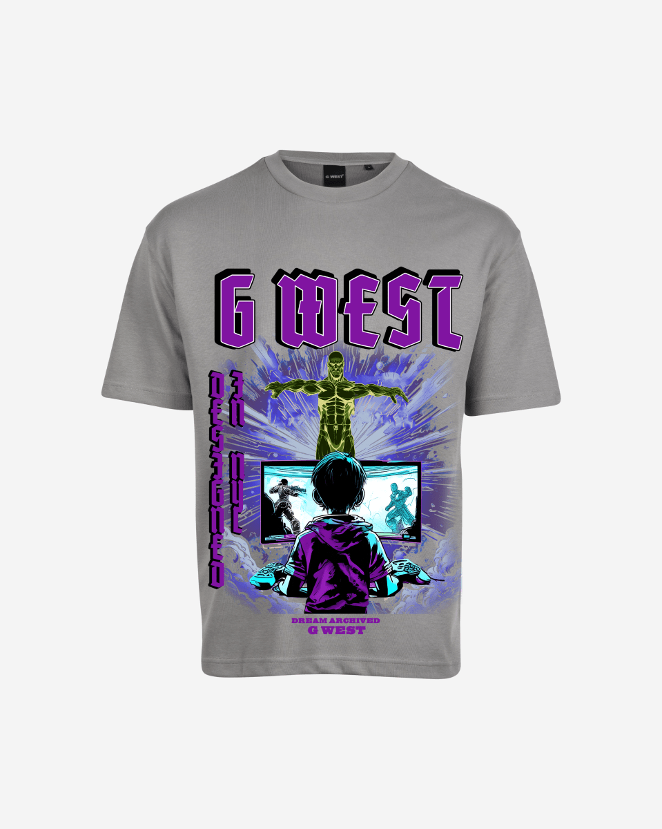 G Baby Collection Blue Black Oversized Graphic T-Shirt Mens
