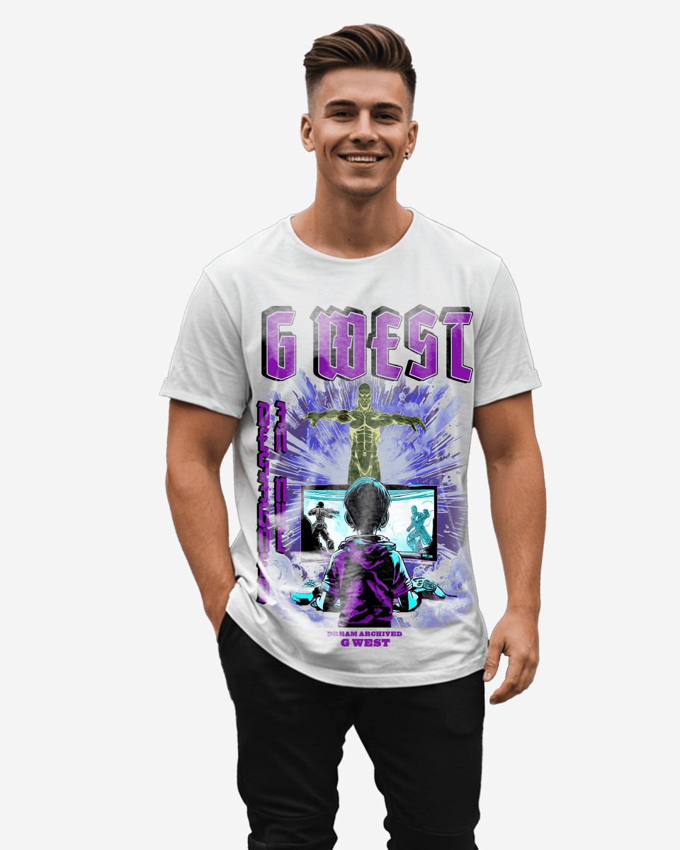 G Baby Collection Blue Black Oversized Graphic T-Shirt Mens